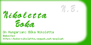 nikoletta boka business card