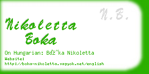 nikoletta boka business card
